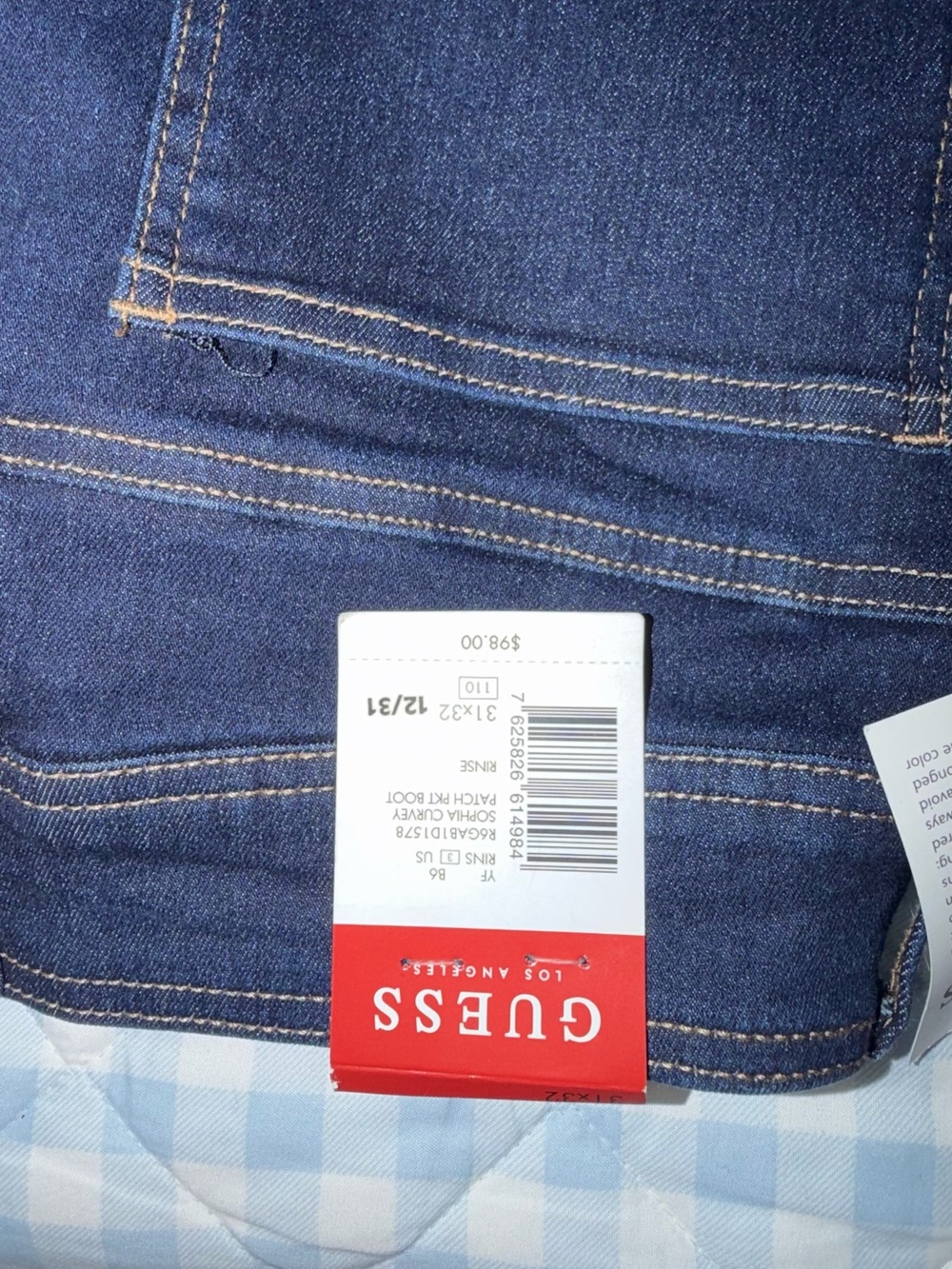 GUESS Women's Indigo Skinny Jeans with Contrast Stitching